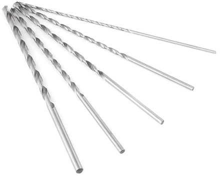 Juego de Brocas Helicoidales, 5 Piezas de 150-160 Mm, Herramienta de Broca en Espiral de Vástago Recto de Acero de Alta Velocidad Extra Larga y Resistente, Diámetro de 2-5 Mm