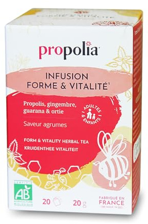 PROPOLIA - Infusions Bio Forme & vitalité - Propolis Gingembre - 20 sachets