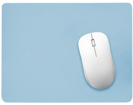 Tappetino per Mouse, 1 Pezzi Tappetino per PU Mouse Confortevole Superficie Superfine in Fibra di Seta Liscia Sensori Base in Gomma Antiscivolo per Pulire Lavabile per Computer Portatile, Blu