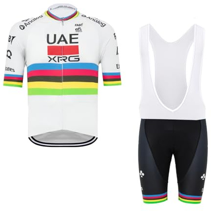 2025 Pro Team UAE Championship Ensemble de maillot de cyclisme pour hommes,Maillot de vélo de route MTB Respirant Paddad Cuissard à bretelles Kits (M)