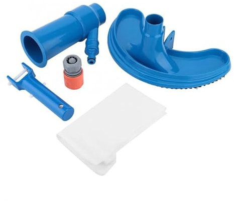 EGUIAS Set de Limpieza para Piscina Aspiradora de Estanque portátil con Chorro de Agua y Bolsa de Cepillo, Herramienta de Limpieza Profesional para Piscinas(Set)