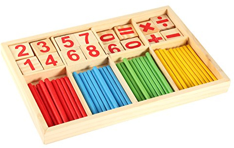 TOPINCN Matematik Manipulativ Baubrauen Räknar Pinnar för, Tränar Leksaksspelare för Intelligenspinnar