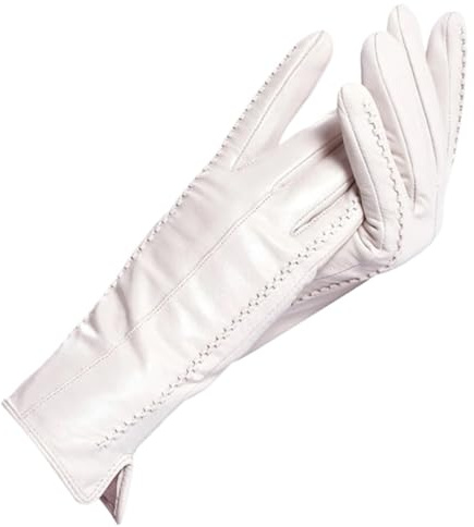 XUWEWI damer läderhandskar damer läderhandskar kvinnor, varma vintervantar, enkel kvinna, BEIgE, 7.5