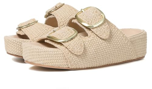 Atsroel Raffia Platform Sandals Slip On Flatform Espadrilles For Women Comfortable Woven Slides Summer Casual Straw Wedges Sandals For Women