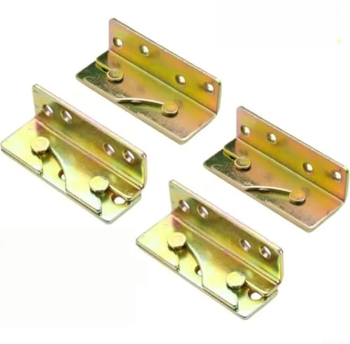 Connettori di fissaggio per telaio del letto, resistenti, per mobili in legno, piastre angolari in acciaio zincato senza installazione scanalata, giunto anti cedimento