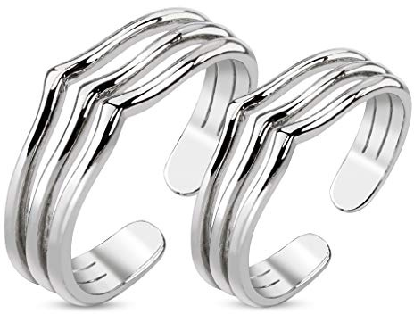 Paula & Fritz® - Anello da donna regolabile in argento, in acciaio chirurgico 316L, anello centrale aperto, regolabile, anello dell'amicizia