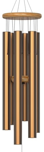 Nalulu Campanelli a vento – Chimey 88,9 cm oro grande, campanelli a vento per esterni, moderni campanelli a vento in metallo, sintonizzati a mano con toni bassi profondi calmanti, decorazione per la