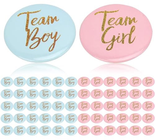 60 Uds. Botón De Revelación De Género Pines Equipo Niño Niña Niño Niña Pinback Botón Pines Insignia De Metal Pines Redondos Decorativos para Fiesta De Bienvenida Al Bebé