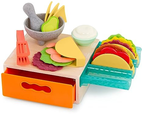 B. toys – Taco Play Set – Toy Tacos & Cooking Accessories – Role-Play Set – Food Toys For Kids – 3 Years + – Mini Chef - Tiny Taco Playset