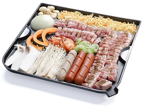COOKKING – Master Grill Pro, koreansk traditionell grillpanna – spishäll nonstick inomhus/utomhus rökfri grill gjuten aluminium grillpanna (MasterGrill Pro)