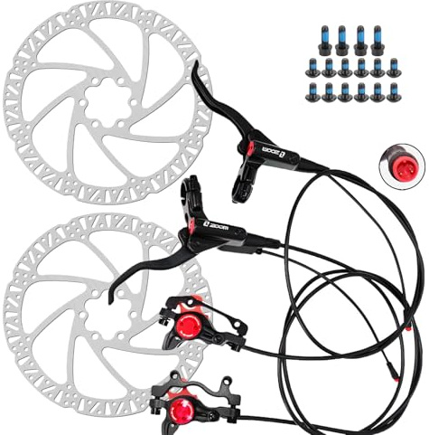 PeakRider Zoom eBike Hydraulic Brake Upgrade Kit – 2/3 PIN Male Waterproof Power-Off Sensor Connector, Pre-Bled Brake Levers & Calipers with 160mm Rotors