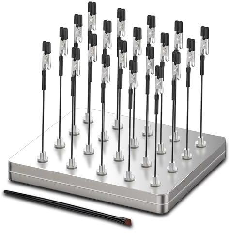 Ruimooto Tercera mano profesional con base magnética. 20 pinzas de cocodrilo flexibles, 1 cepillo y 1 base de caja de hierro. Ideal para ayudas de soldadura, herramientas de modelismo(Grande)