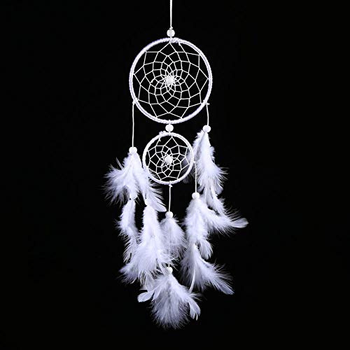 Nikou Acchiappasogni con Piume, Acchiappasogni Fatto a Mano, per Camera da Letto, Decorazione Vintage per la casa, Decorazione per Auto, Matrimonio, Asilo