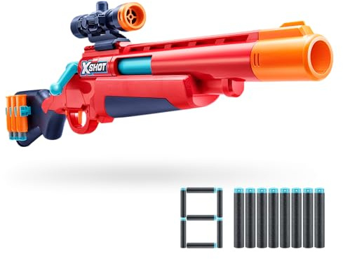 XSHOT Excel Ejector Shell Blaster by ZURU – Shell-Ejecting Dart Blaster with Tactical Scope, 8 Air Pocket Technology Darts & 90ft Range, Outdoor Toy for Kids Ages 8+, Teens & Adults