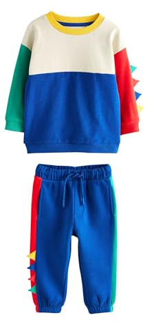 NEXT Garçon Ensemble t-shirt doux à manches longues et pantalon de jogging Multi Dino Spikes 6 Ans-7 Ans
