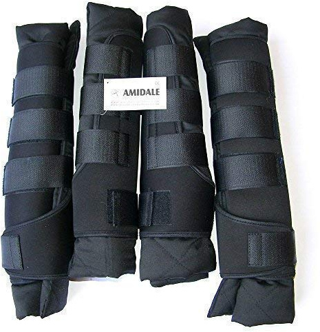 Amidale HORSE STABLE BOOTS/WRAPS, SET OF FOUR IN 5 BEAUTIFUL COLOUR BNWT (COB, BLACK)
