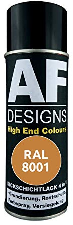 4 IN 1 Ral 8001 Marrón Ocre Dickschichtlack Laca Spray Lata de Aerosol