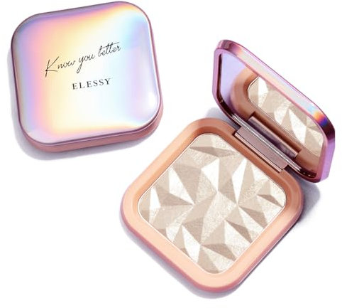 ELLESY Highlighter Makeup Palette Waterproof & Long Lasting Highlighter Palette Shimmer Highlighter Powder Suit All Skin Tones-SUN GLOW