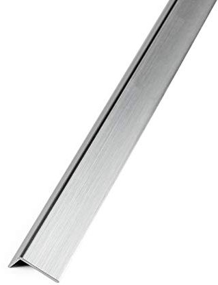 DQ-PP WINKELPROFIL | 20x20mm | 10m (5x 2m) | Farbe: Aluminium | Material: PVC | Kunststoff Winkelleiste | Außenecke Kantenschutz Wand L Profil Eckprofil Kunststoffwinkel