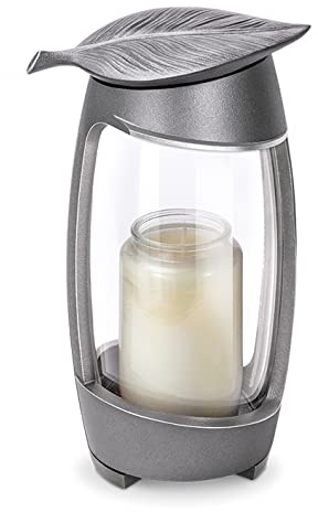 legendURN Grave Lantern Aluminium in Several Colors | Grave Lantern or Cemetery Lamp with Leave Aluminium