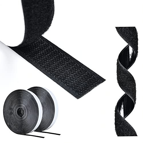 AIQInu Belcro Adhesivo Doble Cara,5 Metros Hook y Loop Auto Adhesivo,20mm Ancho Reutilizable Nylon Doble Cinta Cara Extra Fuerte para Oficina,Doméstica,Bricolaje