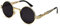 kachawoo Steampunk Sonnenbrille John Lennon Vintage Rot Runde Cosplay Sonnenbrille Herren Schwarz Retro Punk Funky Eyewears Damen für Festival Party Reisen (gold with black)