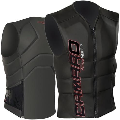 Camaro Armour Neopren Prallschutz Oberteil Wakeboard Kite Wasserski - Schwarz, Unisex-Erwachsene, Aktive Freizeitsportler, Weste