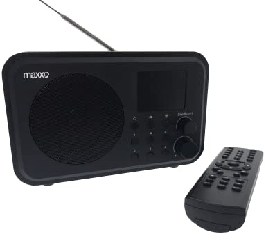 Maxxo DT02 Tragbares DAB + UKW InternetRadio WiFi Bluetooth Lautsprecher klein Digitalradio mit wiederaufladbarem batteriebetrieben Akku 2,4 TFT-Farbdisplay