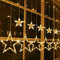 iShabao Lichterkette Sterne Strom 138 LED Weihnachtsbeleuchtung Fenster, 2.4x1m Lichtervorhang Fenster Weihnachten mit 12er Sterne, Lichterkette Innen Sterne mit Timer für Weihnachtsdeko (Warmweiß)