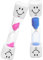 2 Stück Sanduhr-Timer, Smiley Zahnbürste Eieruhr, 2-Farben-Timer für Küche, Kinder Zähneputzen, Zuhause, Büro und Spiel (Pink + Blau, ca. 3 Minuten)