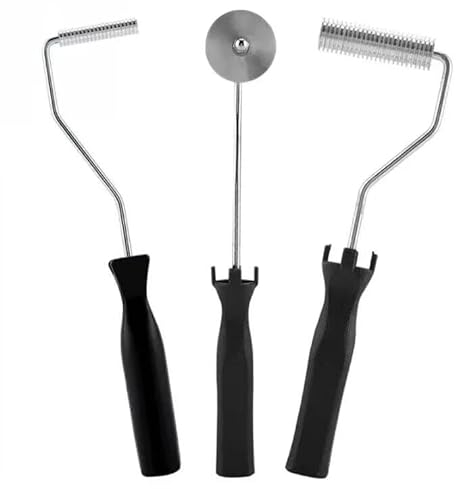Rodillo de fibra de vidrio de aleación de aluminio 3pcs Rodillo de laminación de burbujas Mango ABS para GRP FRP Resina Trabajo Laminado de fibra de vidrio