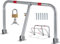 Stagecaptain PPB-81 SR Arceau de parking - Barrière de parking rabattable stable en acier galvanisé et peint par poudrage - Verrouillable - Avec bandes réfléchissantes et matériel de montage