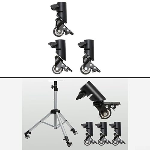 3 ruedas giratorias para trípode de altavoz, ruedas móviles silenciosas resistentes, ruedas de trípode de altavoz en forma de L, para mover muebles, escritorios, carrito