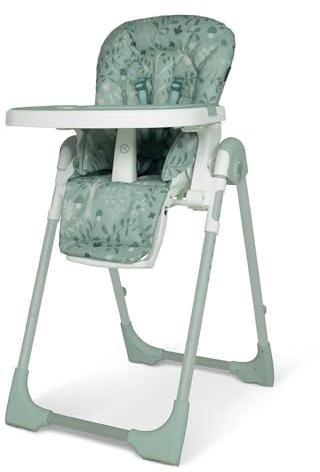 Cosatto Noodle 0+ Highchair | from Birth Reclining Cradle – Height Adjustable Feeding Seat | Compact Fold – Easy Clean Washable Pads & Two?Part Tray (Meadow)