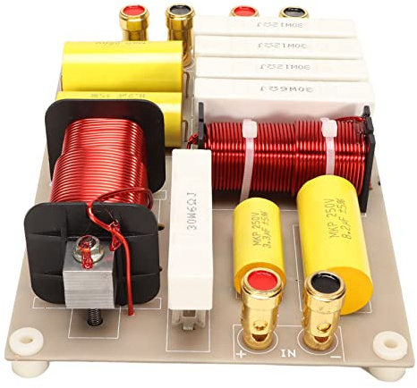 RASTKY Professional 2 Way Passive Crossover with High Power Capacitors, Bright Treble Protection, 800W HiFi Speaker Frequency Divider for Conference Stage, Durable Material