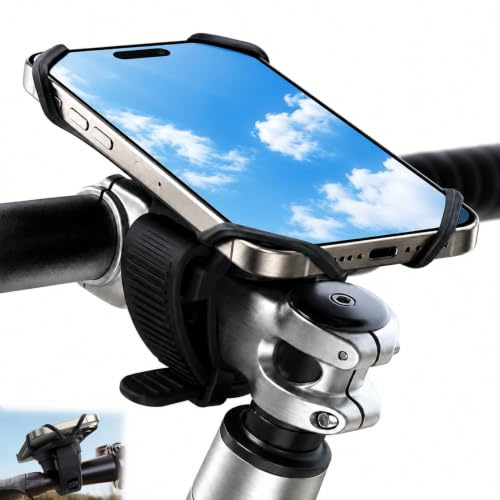 Gainsten Universal Bike Phone Holder Silicone Bicycle Phone Mount | Handlebar Motorcycle Phone Holder with Shock Absorption for Road Bike, MTB, Scooter Fits 4.7-7.2 Smartphones