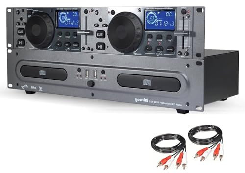Gemini Sound CDX-2250i Dual Rack Mountable Professional Audio Pitch Control DJ Equipment Multimedia CD Media Player with Audio CD, CD-R, and MP3 Compatible with USB Input