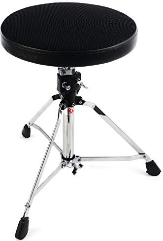 Gibraltar Schlagzeughocker, Drumhocker 9000 Series Air Tech Skinny, 9708AST (Durchmesser: 39cm, Dry-Mesh Stoff-Sitzfläche, Super Lock, Drehspindel zur Höhenverstellung, 'Super Foot' Gummifüße)