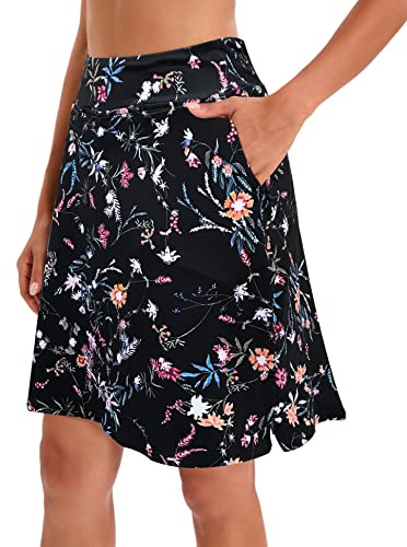 Jhsnjnr Women's Skirts Knee Length Athletic Long Golf Skorts Sports Running Skirt with Pockets