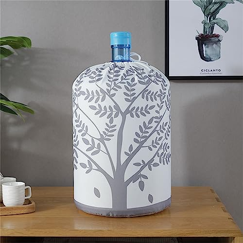Highdi Dispensador De Agua Cubiertas De Barril Cubierta Antipolvo Cubiertas Elásticas para Enfriador De Agua Dispensador De Agua Reutilizable Cubierta De Cubo Protector (Árbol Gris)