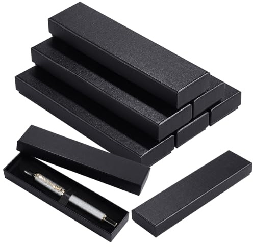 BENECREAT Caja de regalo de bolígrafo vacía negra, 18 unidades, caja de regalo con almohada, cajas de cartón para joyas, para bodas, cumpleaños, recuerdos, suministros de oficina
