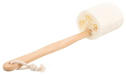 Gogogmee Cepillo Exfoliante de Baño Herramienta de Limpieza Piel que Promueve la Circulación Esponja Vegetal y Madera para Uso en Baño en Casa