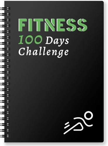 Harphia fitnessjournal – 100-dagars träningsplanerare. En A5-anteckningsbok (5,5 x 8,2 tum) som fitnesstracker, lämplig för alla träningsnybörjare och proffs, oavsett om du är hemma eller på gymmet. -