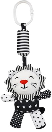 KOCKSHION Pendentif Landau D'éducation Précoce Pour Bébé Motif Animal Noir Et Blanc En Tissu Sain Jouet Suspendu Pour Berceau Stimulation Visuelle Pour -né