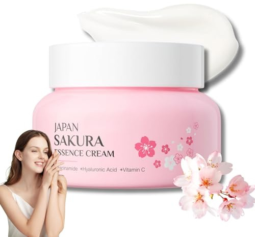 Sakura Essence Gesichtscreme Feuchtigkeitscreme Gesicht Anti Falten Creme für Intensive Hydration Tagescreme und Nachtcreme Gesichtspflege Moisturizer Face Creme Gesichtscreme Damen Männer Face Cream
