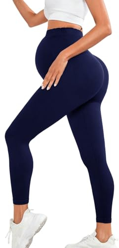 Mateju Leggins Premama Embarazada, Cintura Alta Elásticos Suave Leggins Embarazada Mujer, Pantalon Premama Ropa Maternidad Pantalones Ideal para Hogar, Yoga, Deporte
