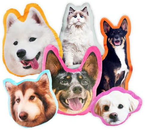 VEELU Personalisiertes 3D Haustier Hund Katze Kissen - Kissen mit Foto Bedrucken Lassen 3D Personalisiert Zierkissen Fotokissen Fotogeschenke Geschenke für Hundeliebhaber Hundebesitzer