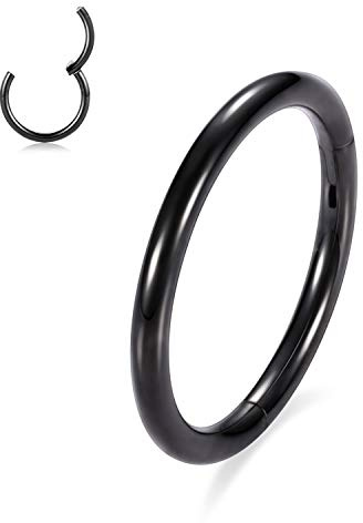 Anello al naso Cerchio Acciaio chirurgico Segmento Clicker Senza soluzione di continuità Setto Conch Rook Cartilagine Helix Daith Tragus Orecchini a cerchio Lobo Piercing sul labbro Gioielli