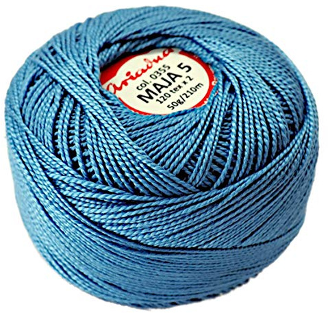 Pearl Crochet Cotton Embroidery Ball Yarn 229yd/210m Quality Thread 50g Size 5 Sky Blue (355)