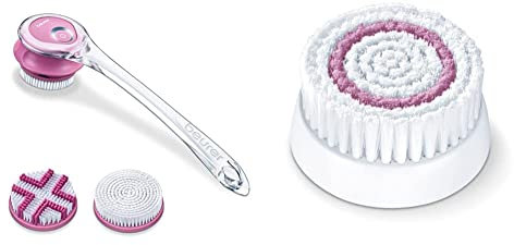 Beurer FC 55 Körperbürste mit abnehmbarem Handgriff, weiche Haut am ganzen Körper & FC 45 Bürstenaufsatz, Nachkaufset für den Gebrauch mit der Beurer FC 45 Gesichtsbürste